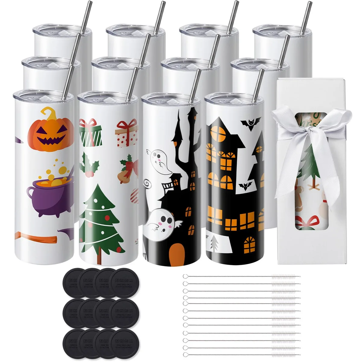 VEVOR VEVOR 12 Pack 20oz Skinny Straight Sublimation Tumblers — product photo