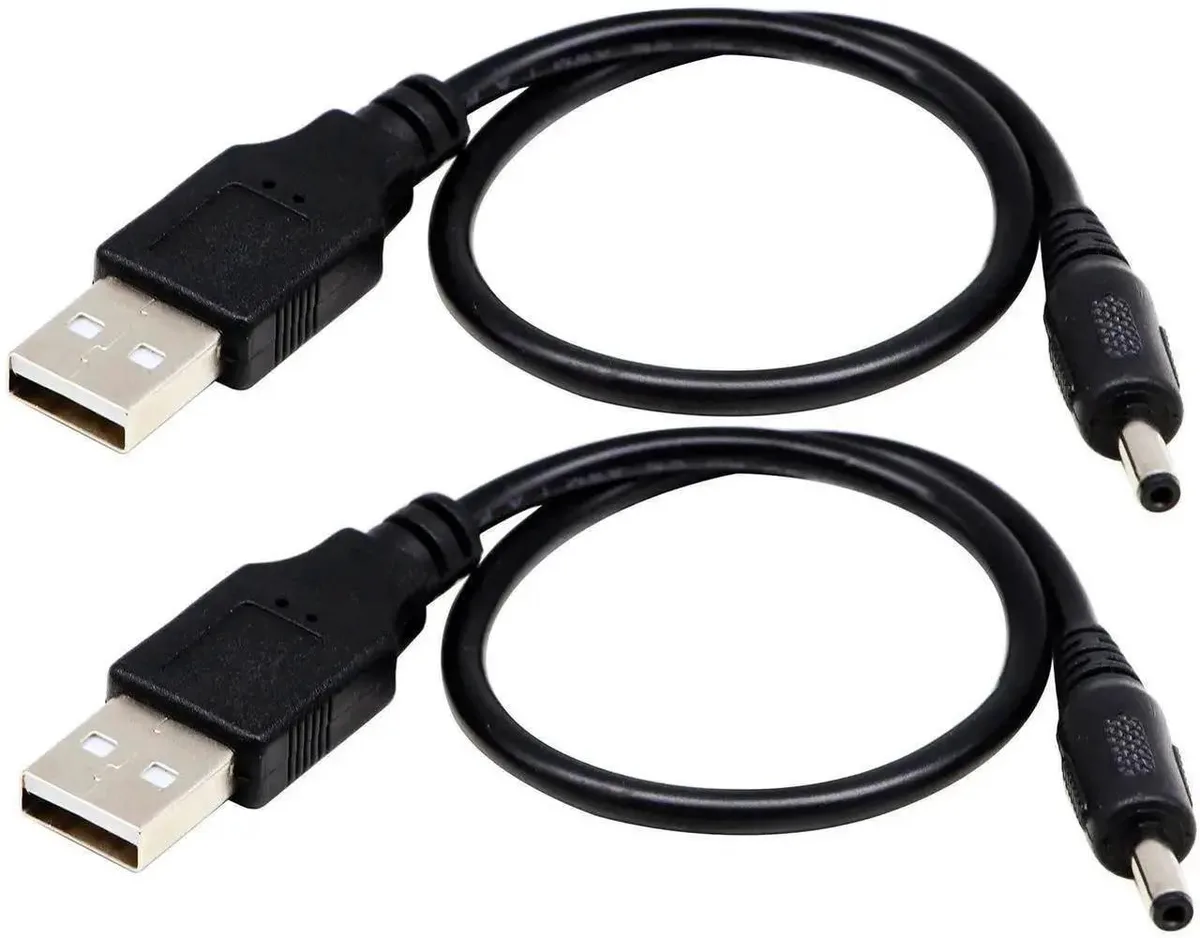 SMUGDESK SMUGDESK 2-Pack USB 2.0 A to DC 3.5x1.35mm Power Cable 28cm 11in computer power adapter cord — product photo