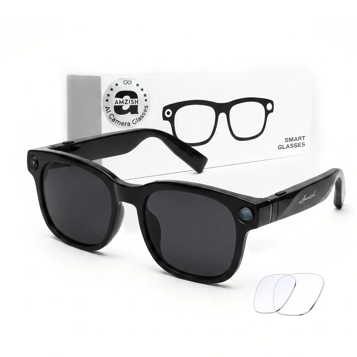  AMZISH Smart Glasses with Camera, 8MP, Bluetooth 5.4 — product photo