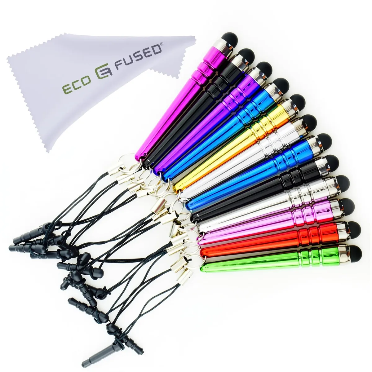 Eco-Fused Stylus 12 Pack Short 3.5 mm Jack Multicolor — product photo