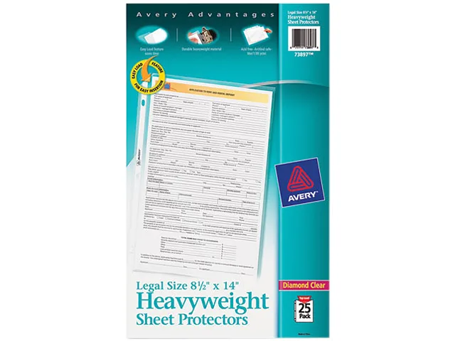 Avery Avery 73897 Legal Size Heavyweight Sheet Protectors 8-1/2 x 14 25 Pack — product photo