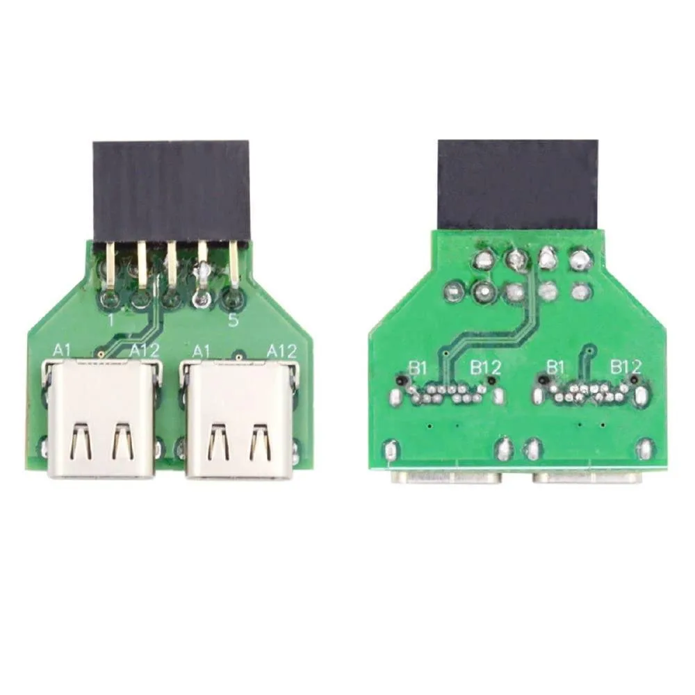 LORDWORLD LORDWORLD USB 2.0 9pin 10pin Header to Dual USB 3.1 Type-C Adapter 480Mbps — product photo
