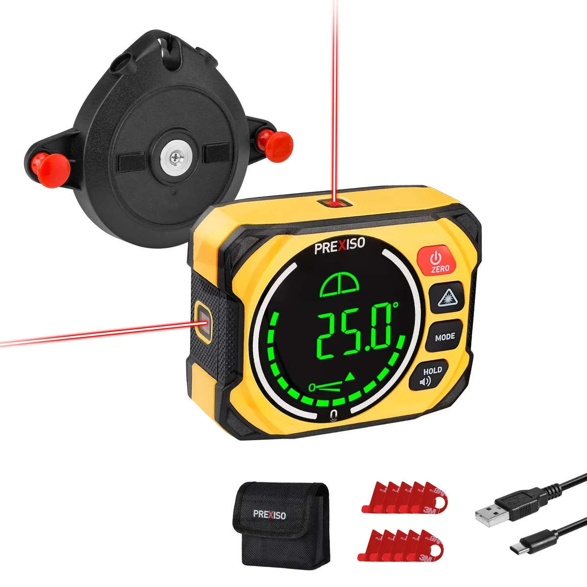  PREXISO 3-in-1 Digital Angle Gauge with Laser Level — product photo