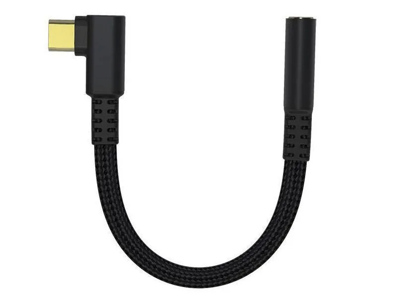 Corn Electronics Corn Electronics USB-C to 3.5mm Audio Adapter Black 90 degree 7cm 16bit 48KHz — product photo