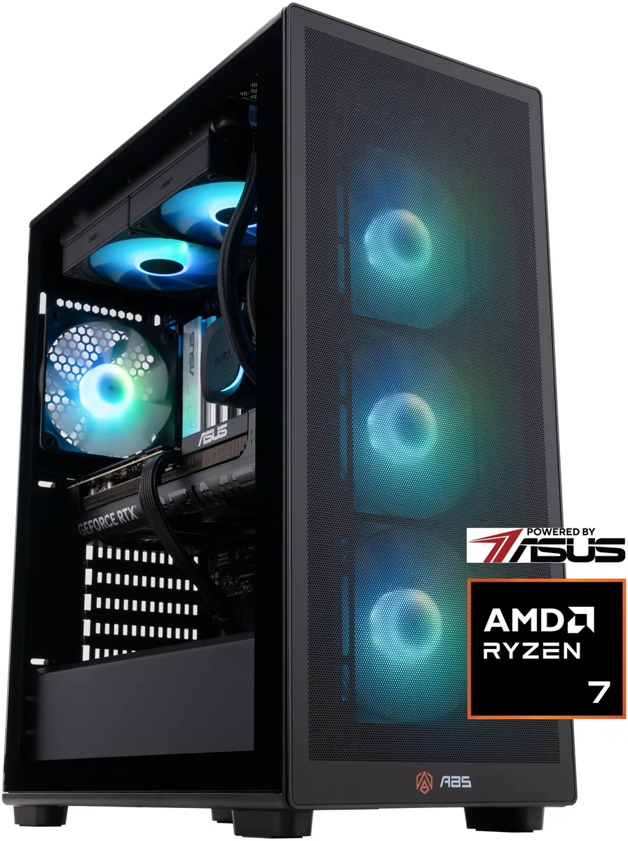 ABS ABS SR9800X3D50702 gaming PC Ryzen 7 9800X3D RTX 5070 32GB 2TB — product photo