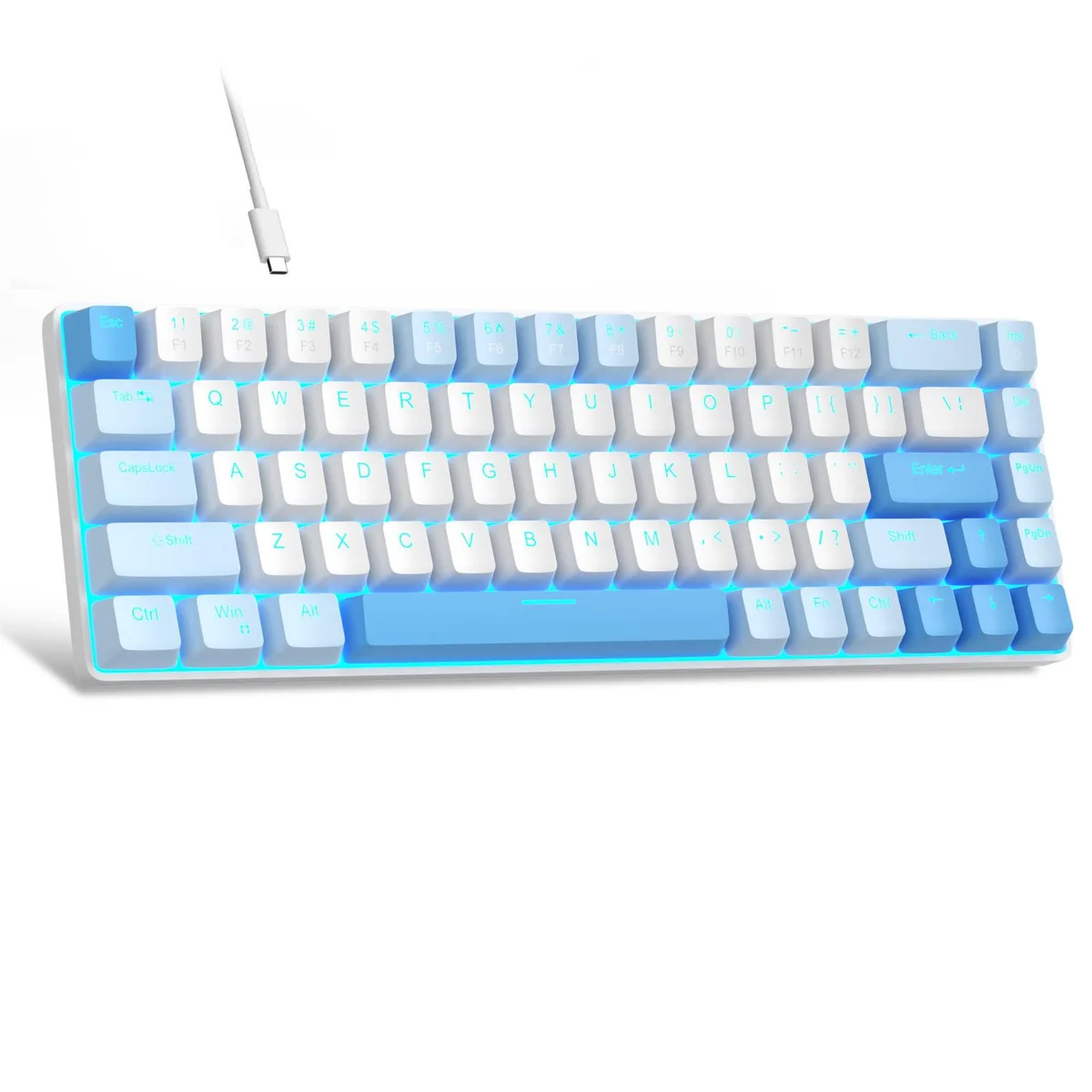 Redragon MKBox 60% Mechanical Gaming Keyboard 68 Keys Red Switch Sky Blue — product photo