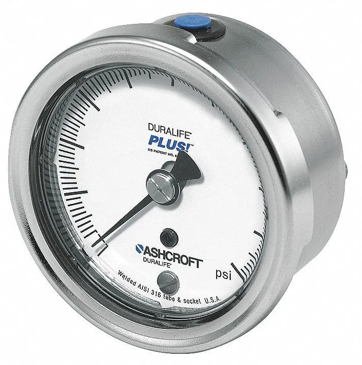 Ashcroft Ashcroft 251009SW02BXLLVAC Industrial Vacuum Gauge +/-1.0% 304 Stainless Steel measurement tool — product photo