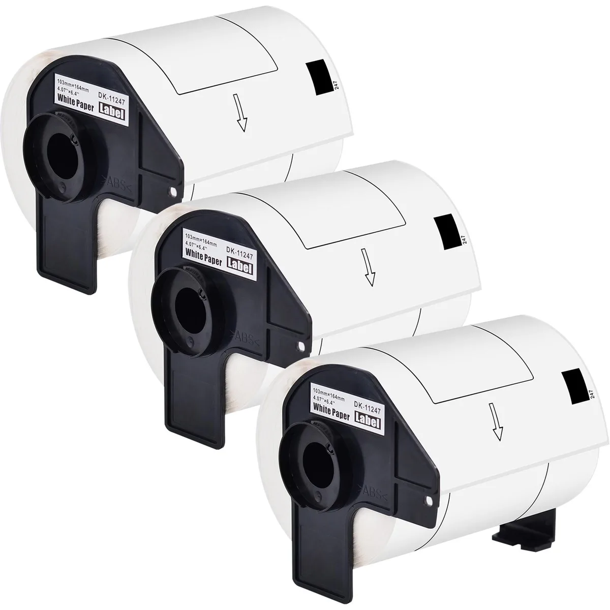 GREENCYCLE GREENCYCLE DK-1247 White Shipping Labels 4.07x6.4" 180/Roll 3 Rolls — product photo