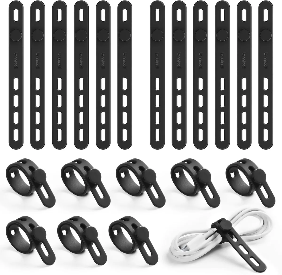 Ennovor Ennovor 20Pack Silicone Cable Ties with Lock Buckle — product photo