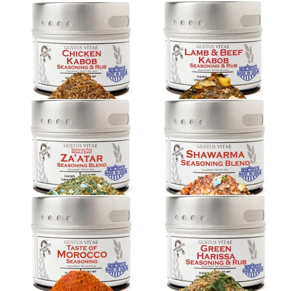 Gustus Vitae Condiments Gustus Vitae Condiments Middle Eastern Seasoning Gift Set Six Pack — product photo