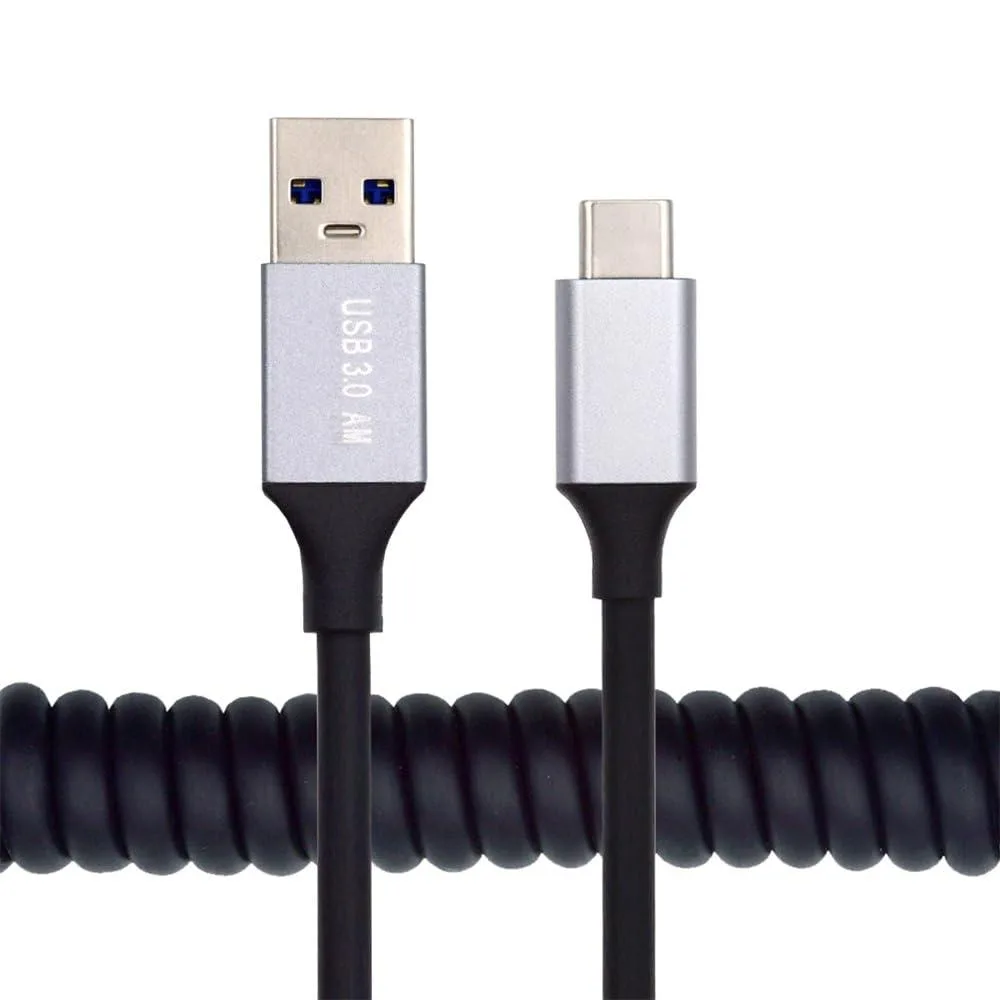LORDWORLD LORDWORLD USB 3.0 Type-A to Type-C Coiled Cable 100cm 5Gbps — product photo