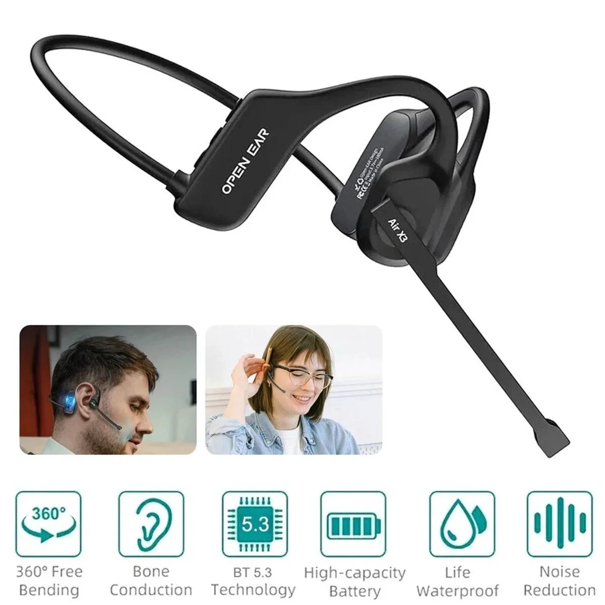 RAYBESTOS UNBRANDED RAYBESTOS UNBRANDED Trucker Bluetooth 5.3 Open Ear Headset — product photo
