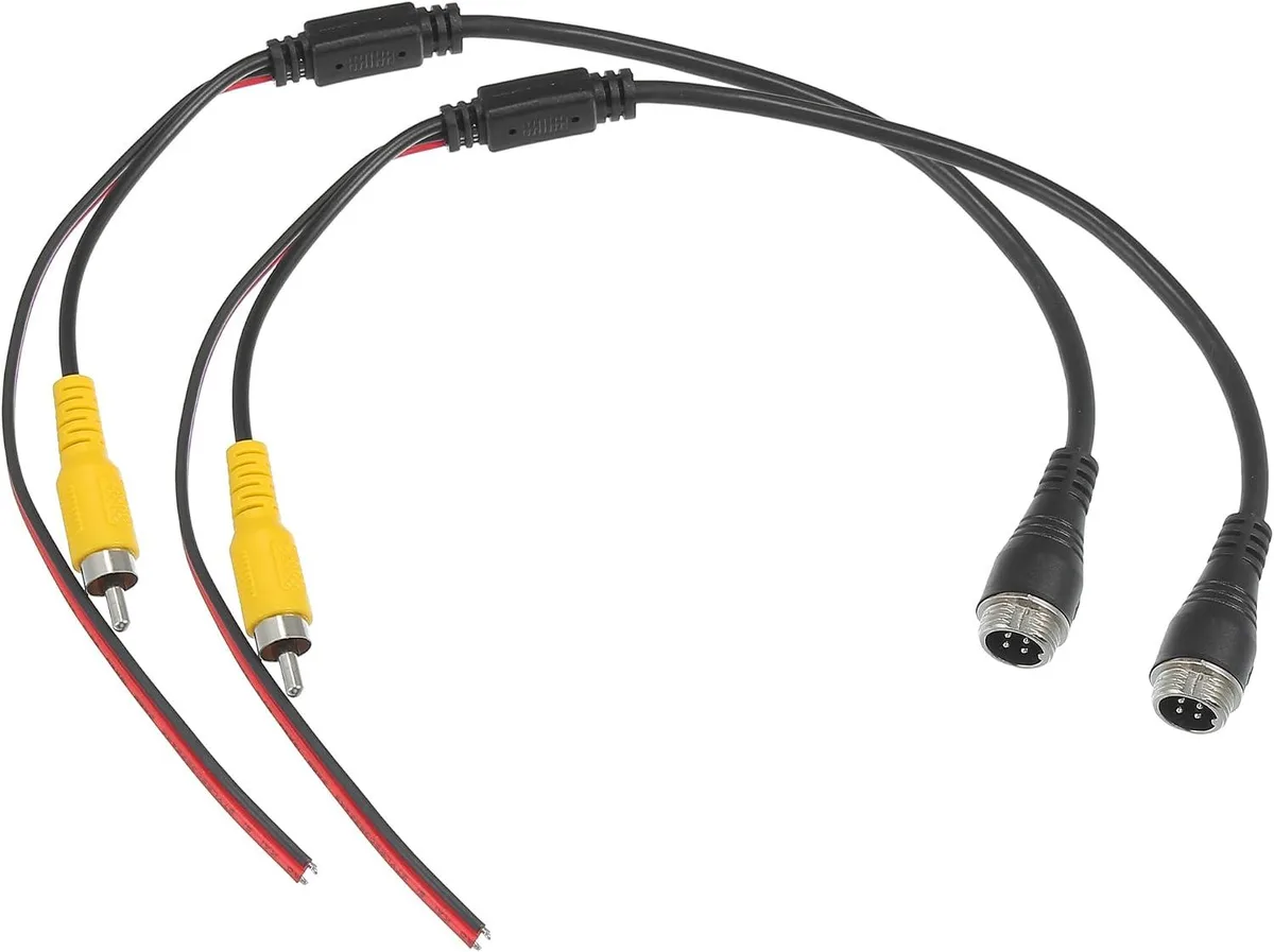 Boxwave Boxwave 2pcs Car Camera Adapter 4 Pin to RCA M12 Male to AV Male with Trigger Wire — product photo