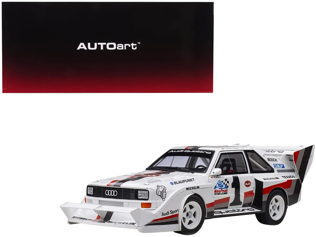 Autoart Autoart Audi Quattro S1 #1 Walter Roehrl Winner Pikes Peak (1987) 1/18 vehicle — product photo