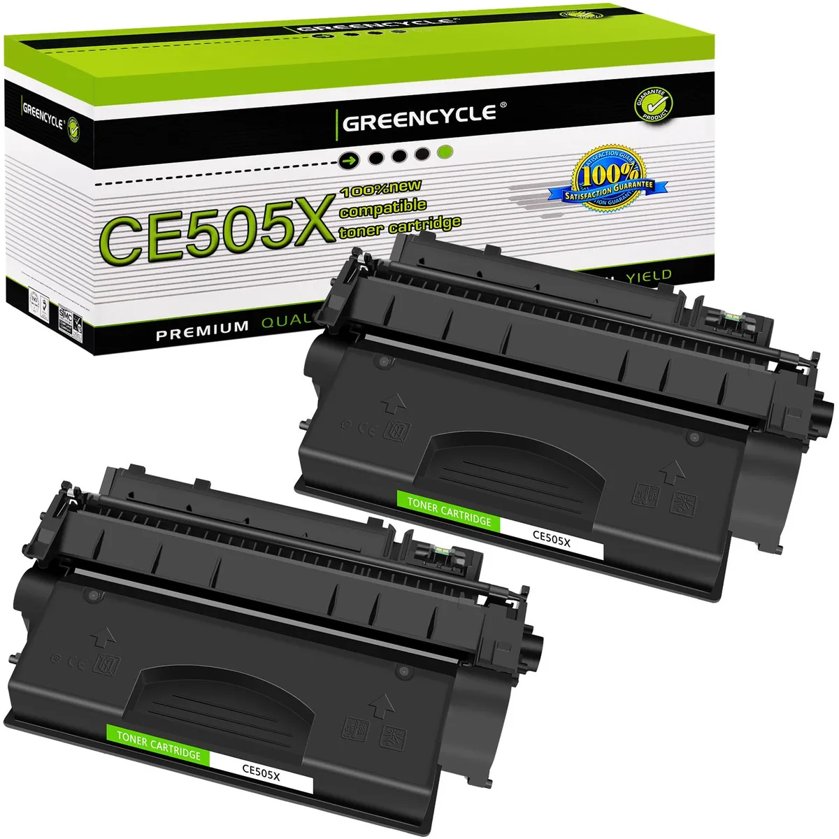 GREENCYCLE GREENCYCLE CE505X toner cartridge, Black, 2-pack, 6900 pages — product photo