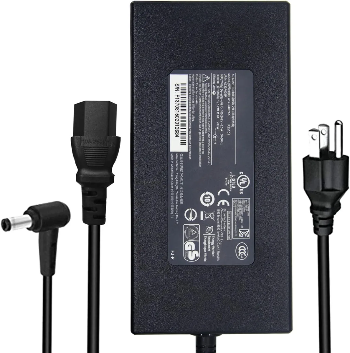 NShi NShi 230W 19.5V 11.8A AC Charger 5.5mm laptop replacement part — product photo