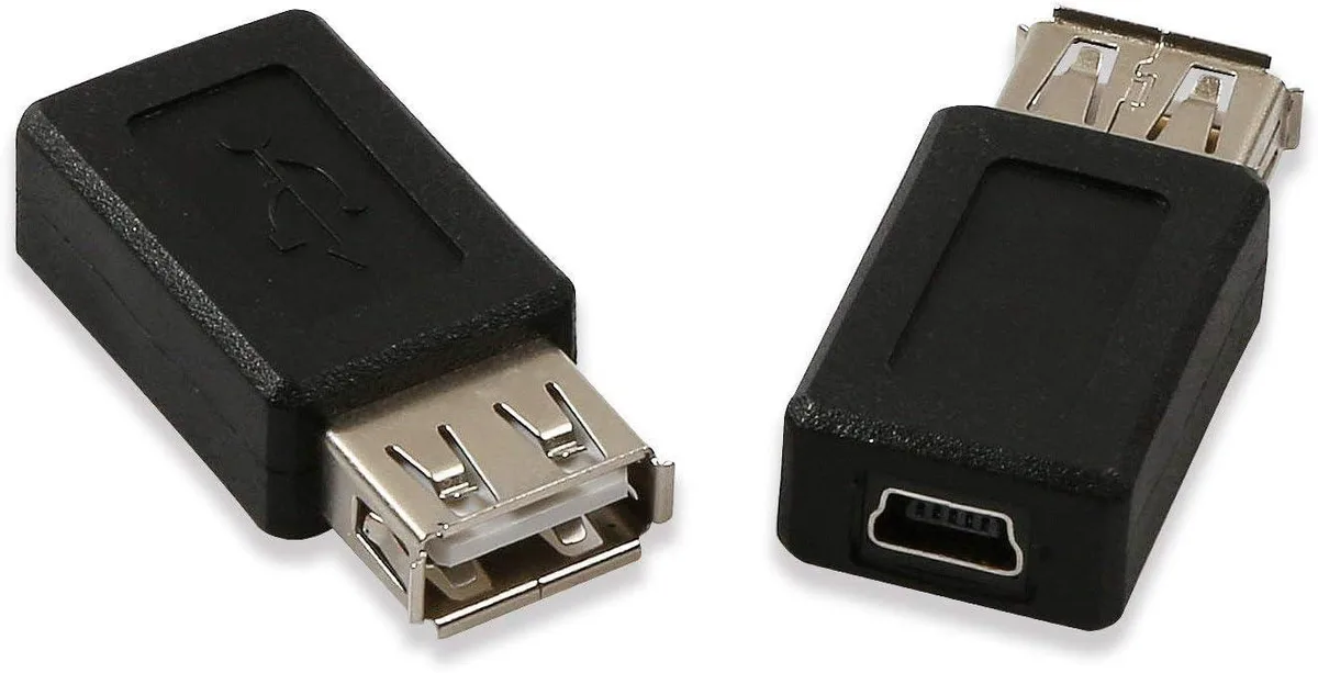 TeKit TeKit USB 2.0 A Female to Mini USB Female Adapter 2 Pack — product photo