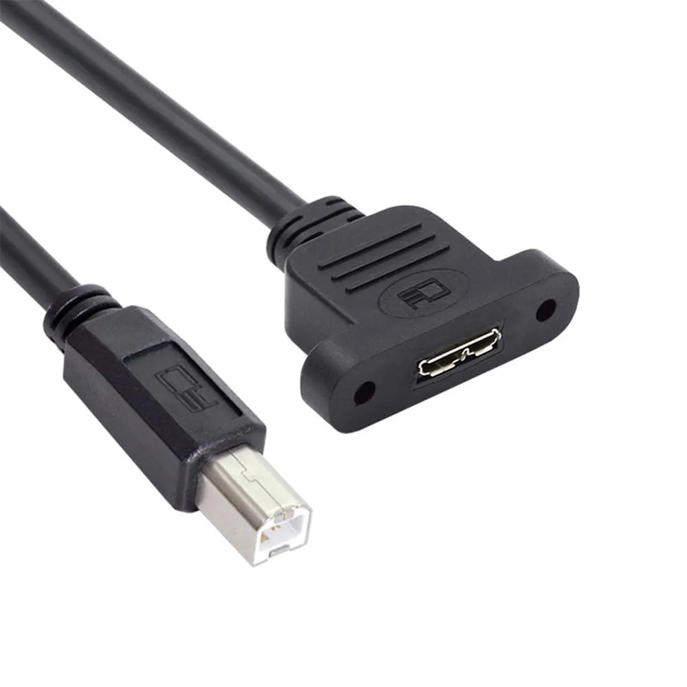 Vszerda Vszerda U3-012-BM-XY USB 2.0 Type-B Male to Micro USB 3.0 Female Screw Mount Cable 50cm — product photo
