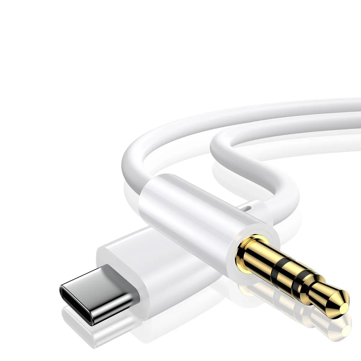 ANDHOT USB-C to 3.5 mm Aux Cable 3.3 ft White — product photo