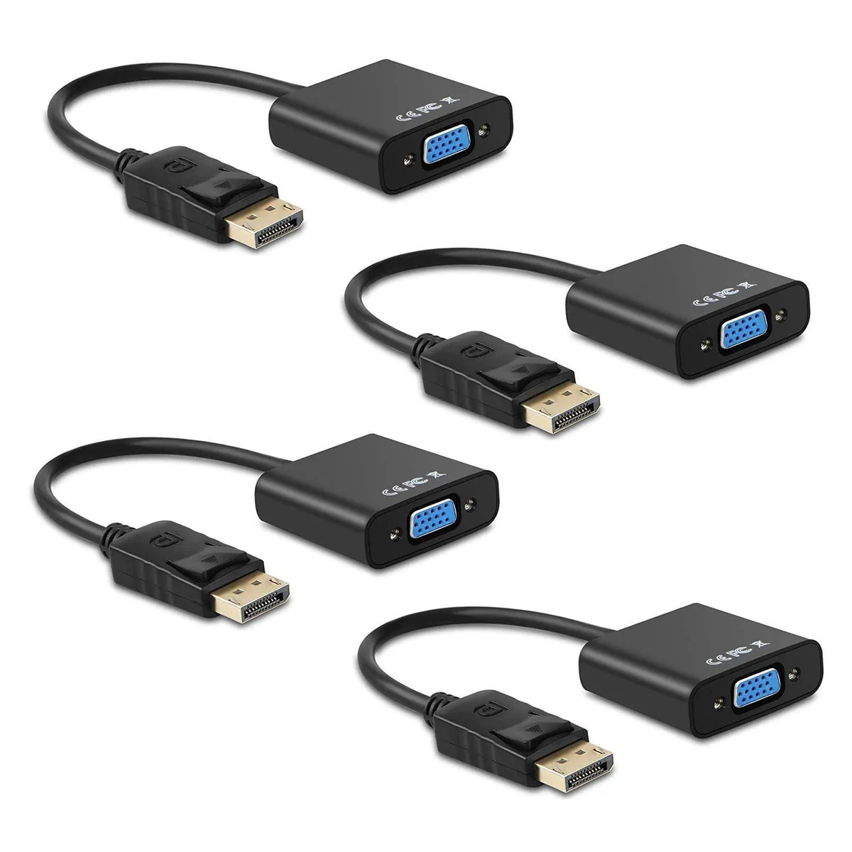 HANNORD HANNORD DP to VGA Adapter 4 Pack 1080p 60Hz — product photo