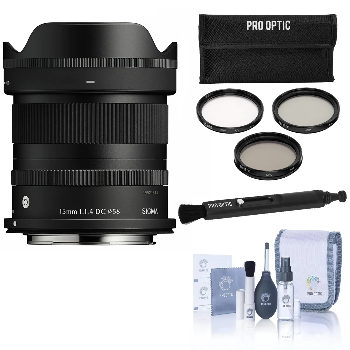 SIGMA SIGMA 15mm f/1.4 DC Contemporary Lens for Canon RF with 58mm Filter Kit — product photo