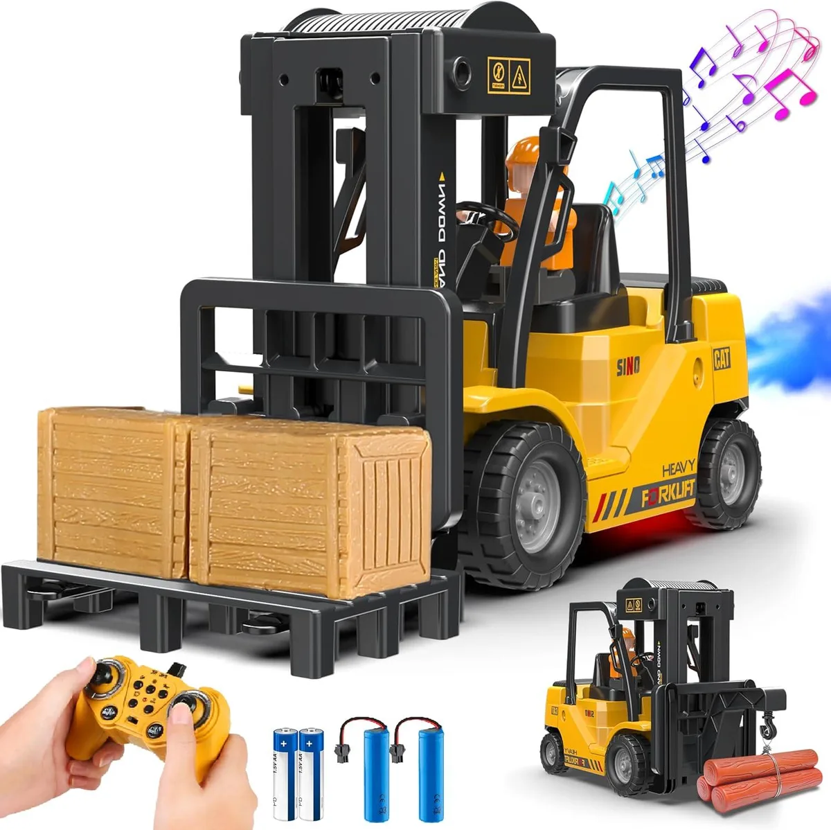 usbroway usbroway RC Forklift Truck 11 Channel 2 in 1 Transform Fork Hook Spray Light — product photo