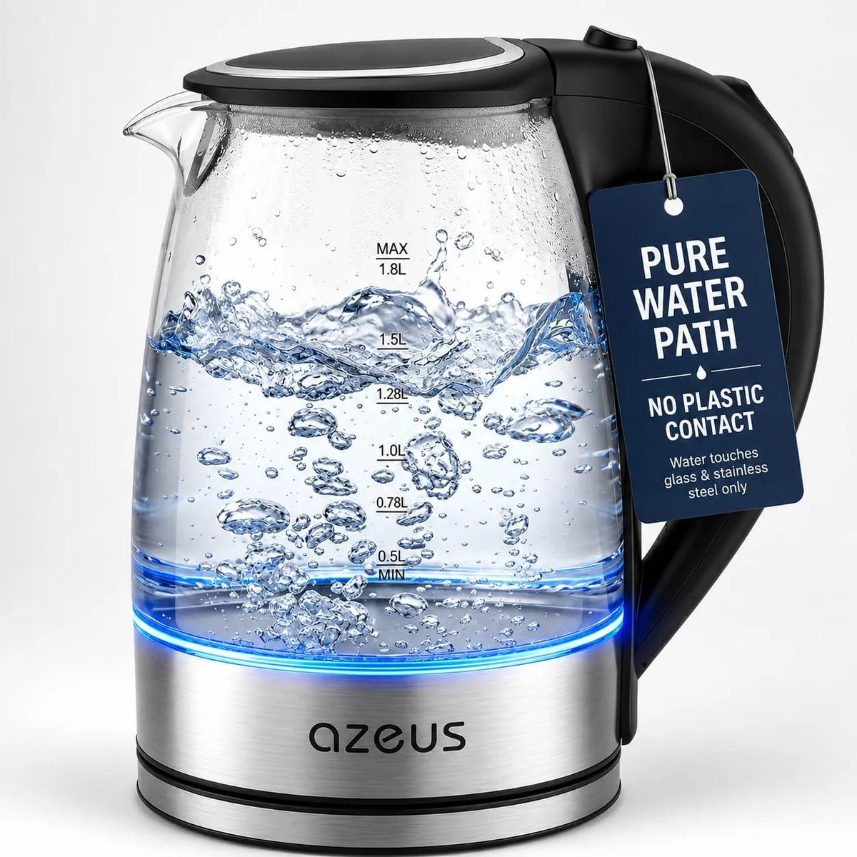  AZEUS CX-819 1.8L Electric Kettle White — product photo