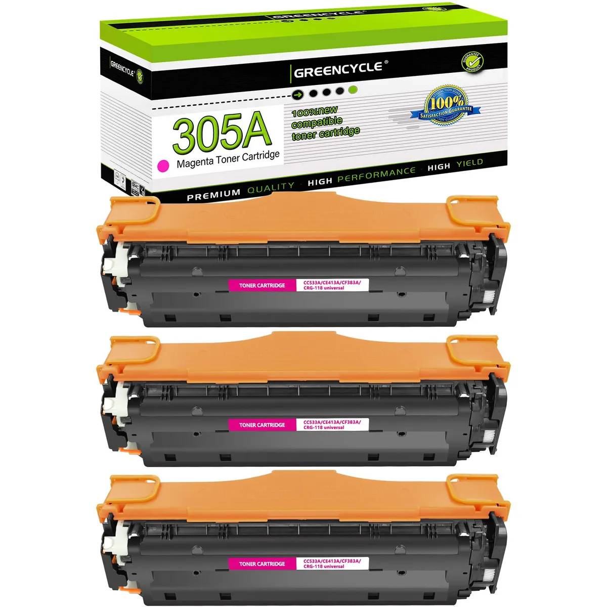 GREENCYCLE GREENCYCLE 3 Pack 305A Magenta Toner Cartridge — product photo