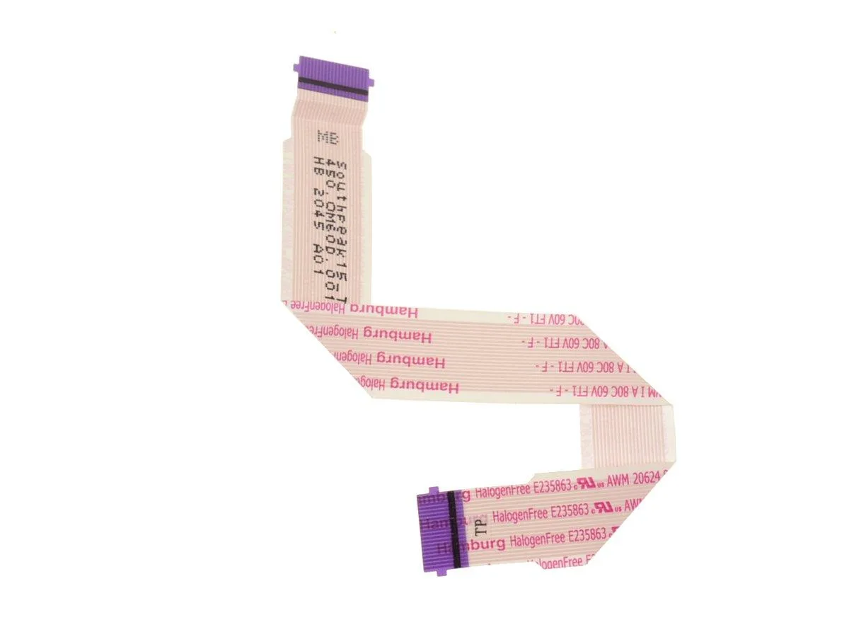 Thin flat ribbon cable with connectors at both ends
