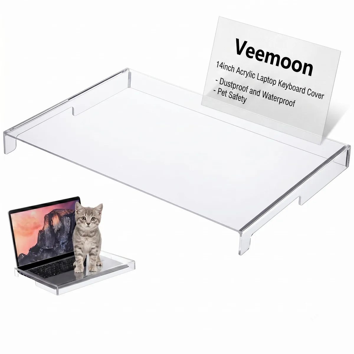  Veemoon Acrylic Keyboard Cover 13.8 x 9.8 x 0.6 Inch Transparent — product photo