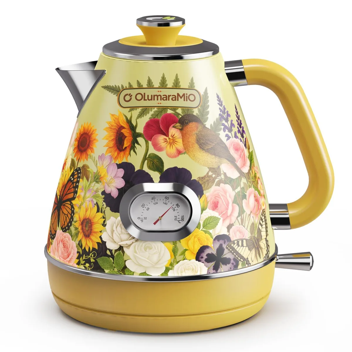  OLUMARAMIO Stainless Steel Kettle Floral 1.7L 1500W — product photo