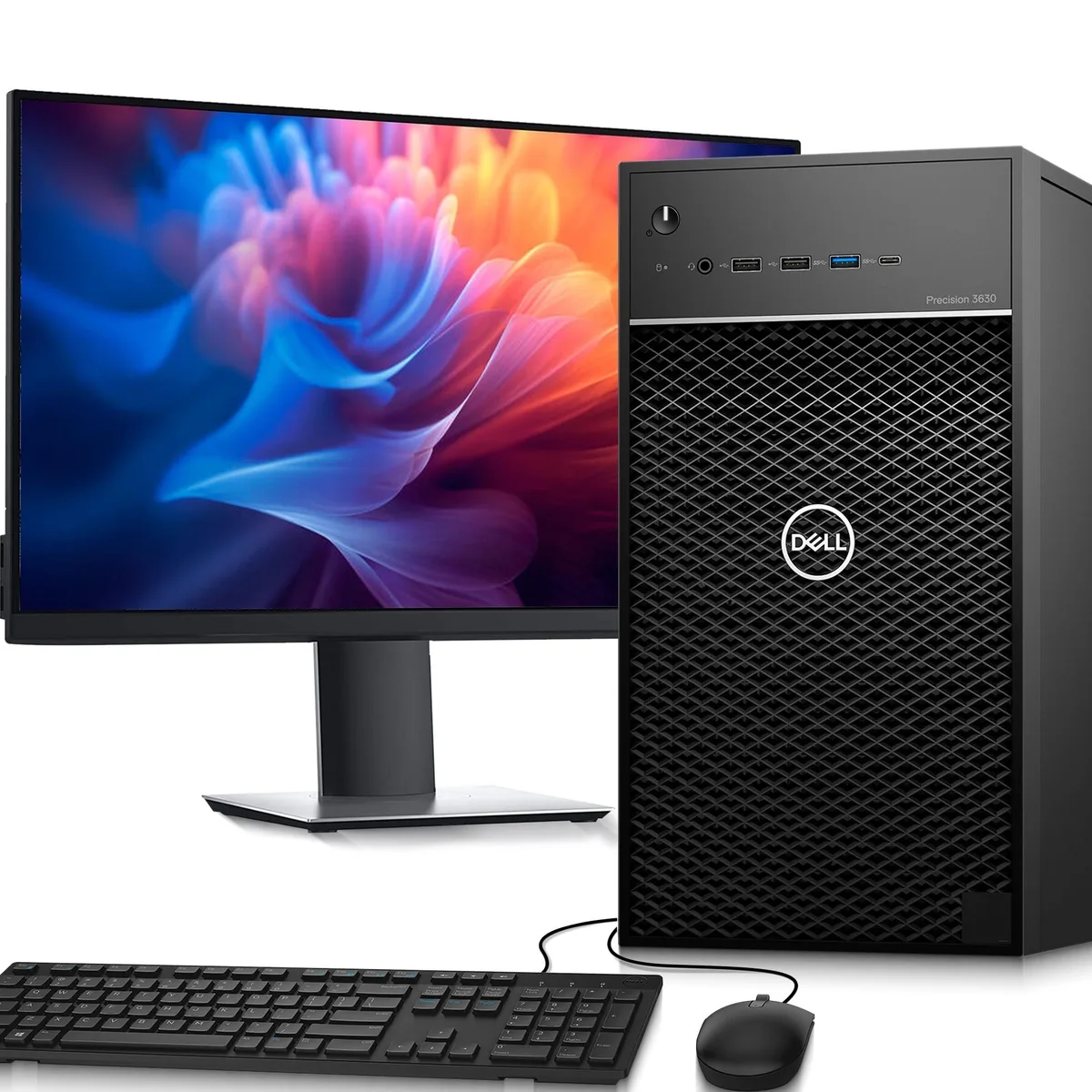 DELL DELL Precision 3630 Tower desktop PC i7-8700 16GB 512GB 24" monitor — product photo