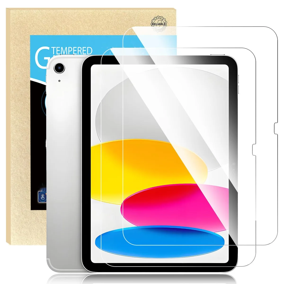 SENCADI 2-Pack Tempered Glass Screen Protector for iPad 10th Gen 2022 & 11th Gen 2025, 9H Hardness, 0.33mm — product photo