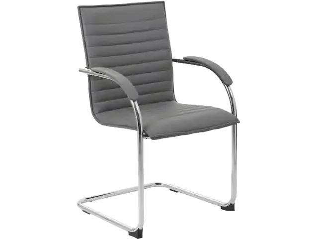 BOSS Office Products BOSS Office Products B9536-GY-2 Grey Vinyl Side Chair 2 Pack — product photo