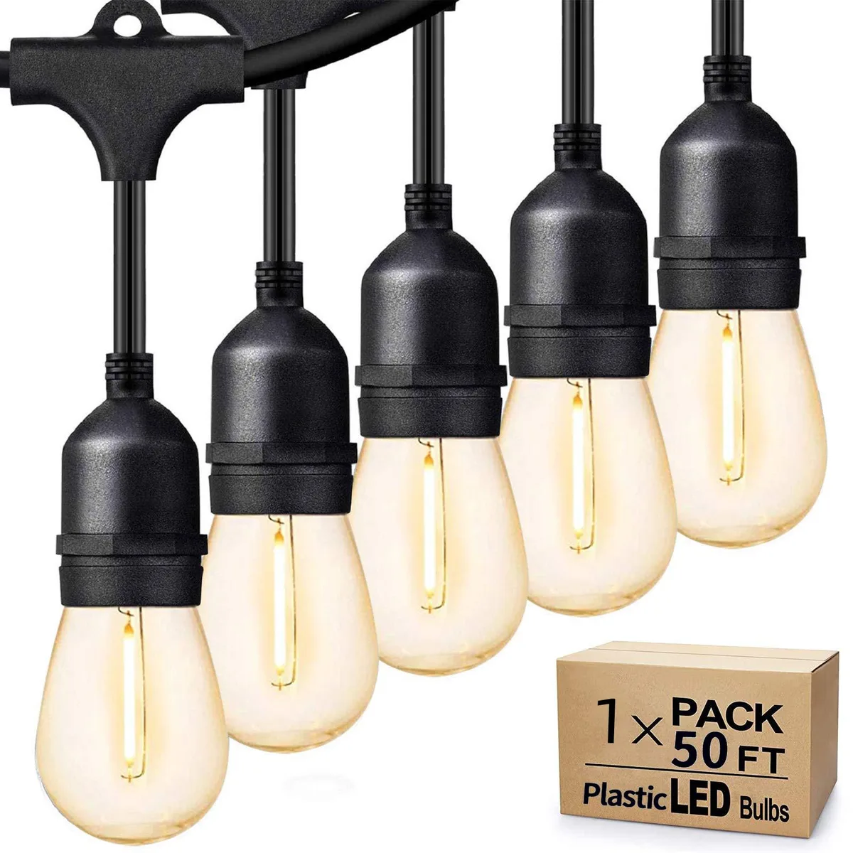 SMY Lighting SMY Lighting Outdoor String Lights 50ft 15 E26 1W 2700K IP65 — product photo