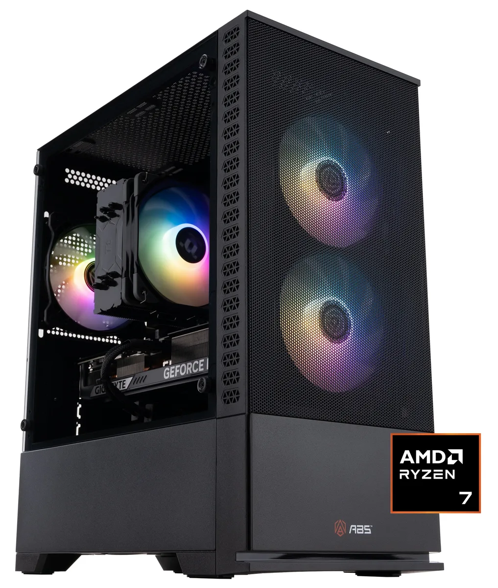 ABS ABS CR9700X5070 gaming PC refurbished Ryzen 7 9700X RTX 5070 32GB DDR5 1TB NVMe — product photo