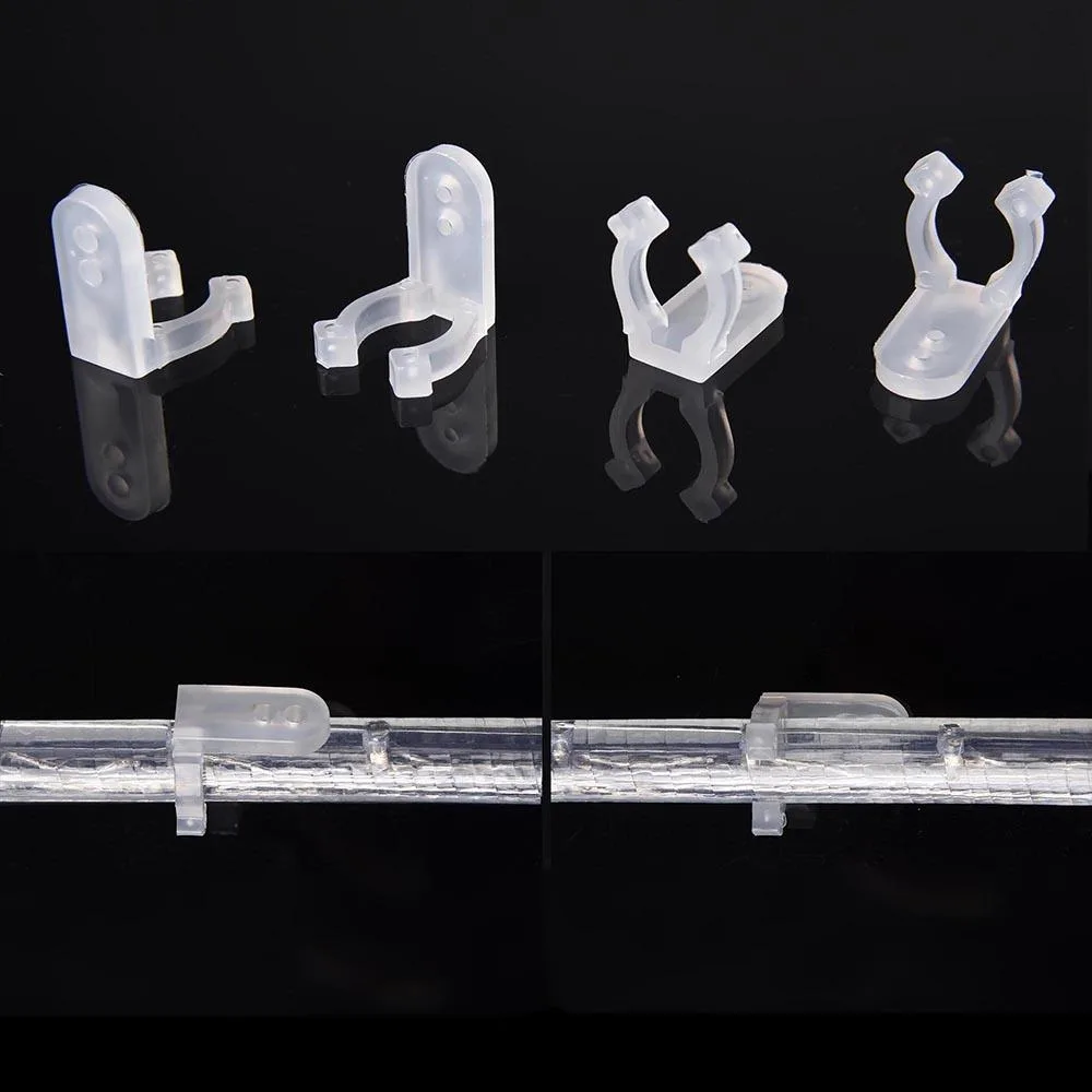 Yescom USA, Inc. Yescom USA, Inc. 100pcs 1/2" 13mm Clear PVC LED Rope Light Holder Clips landscape lighting — product photo