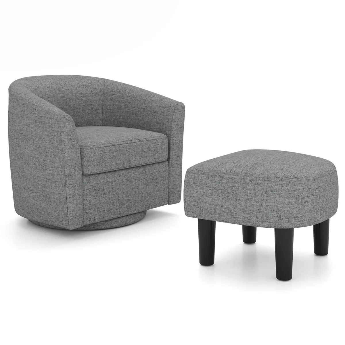 SlickBlue SlickBlue Swivel Accent Chair with Ottoman Grey — product photo