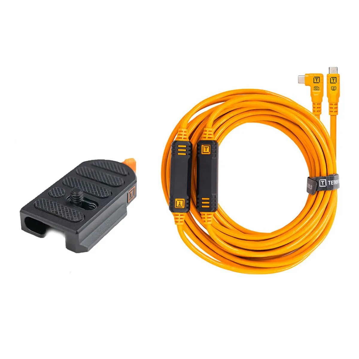 Tether Tools Tether Tools TetherGuard LeverLock Plate 31 ft USB-C Straight to Right Angle Cable — product photo