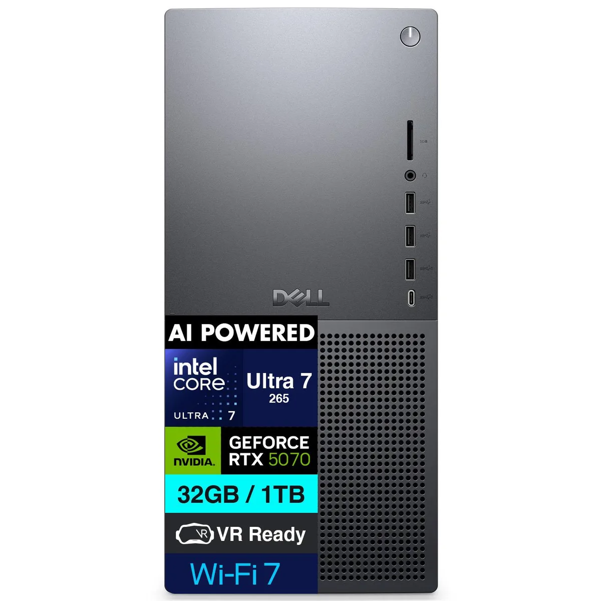 DELL DELL Tower Plus EBT2250 desktop PC Intel Ultra 7-265 32GB DDR5 256GB SSD + 1TB HDD RTX 5070 750W Win 11 Pro — product photo