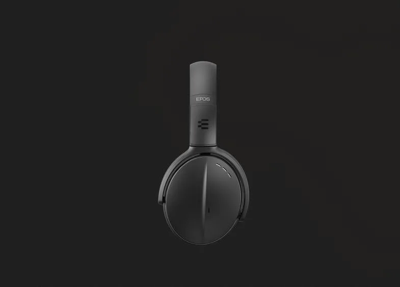 Black over-ear headset with padded headband and ear cups