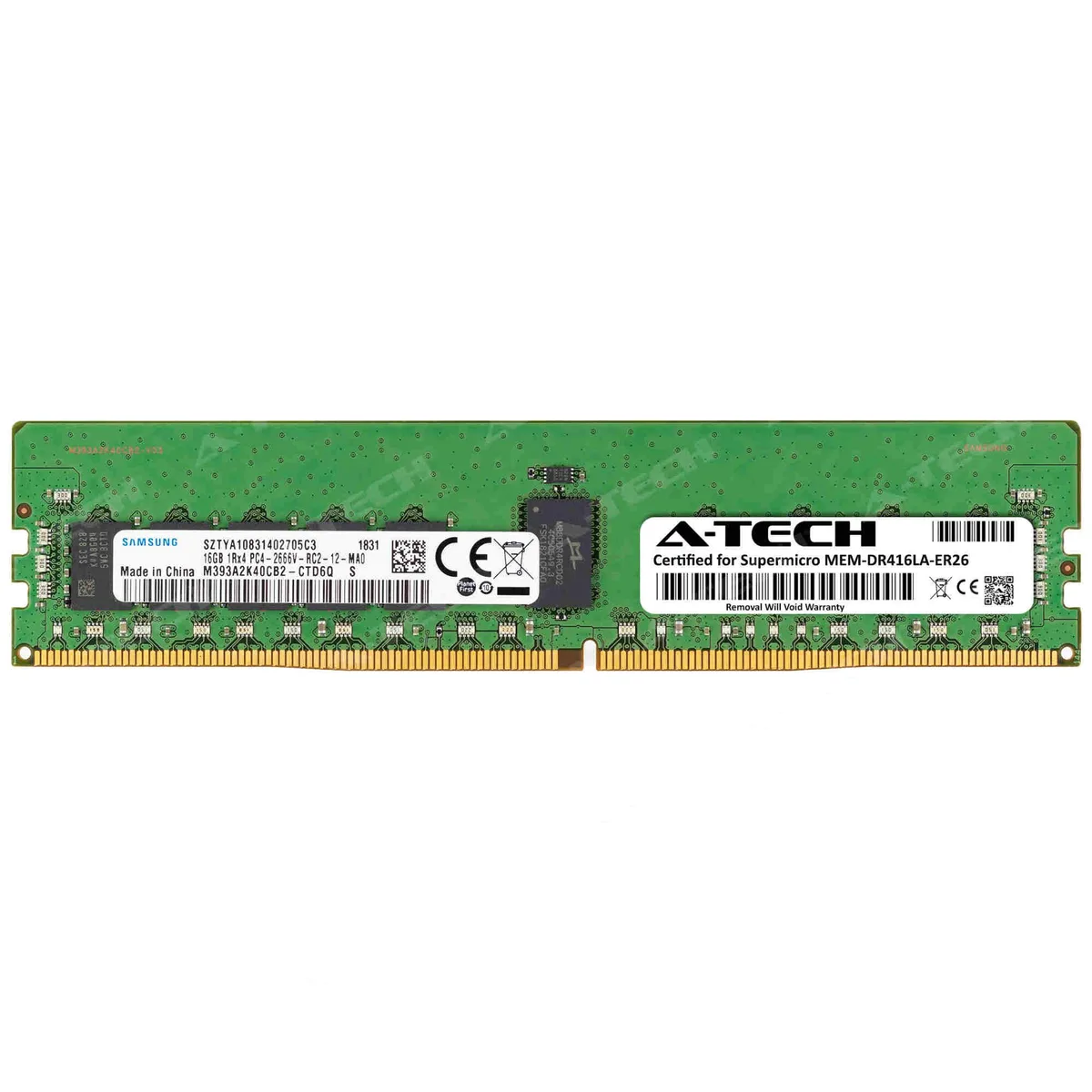 A-Tech A-Tech 16GB DDR4 2666MHz CL19 1Rx4 ECC Registered RDIMM Server Memory — product photo