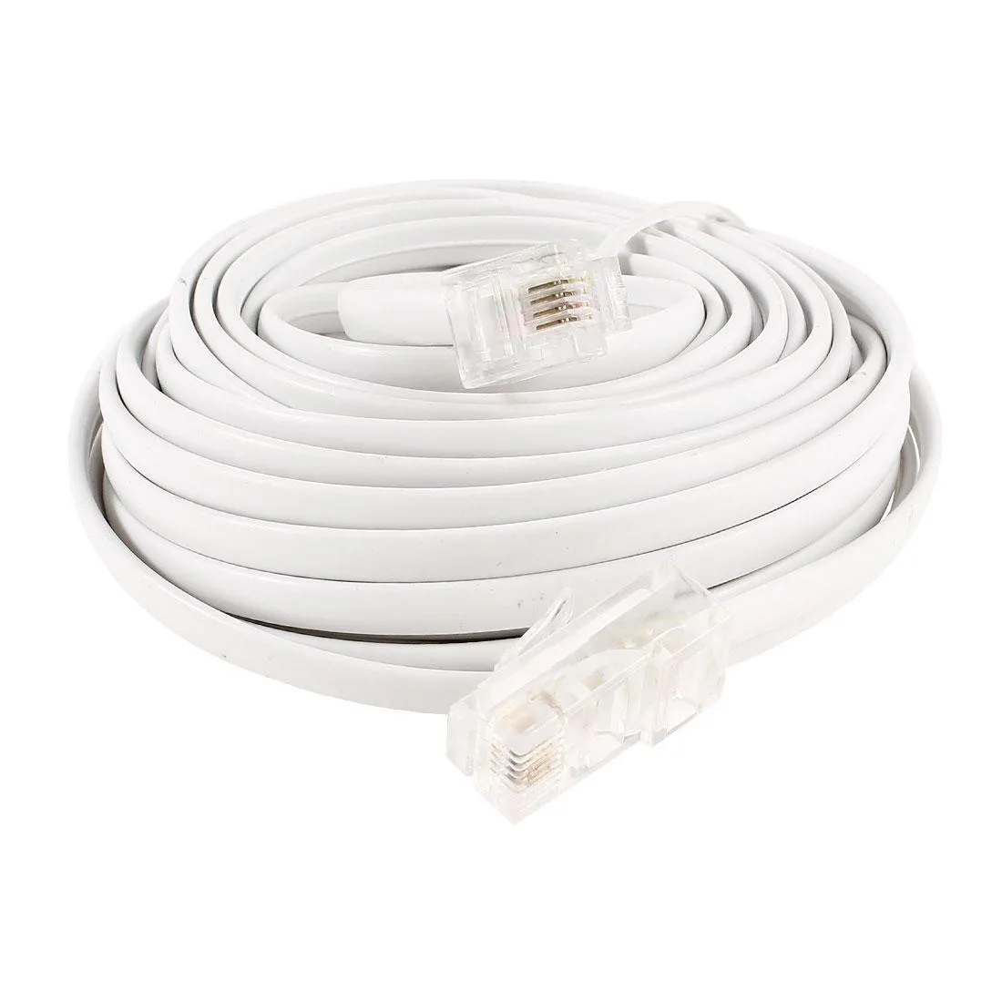 Unique-Bargains Unique-Bargains White RJ11 6P4C to RJ45 8P4C Telephone Cable 6M 20ft — product photo