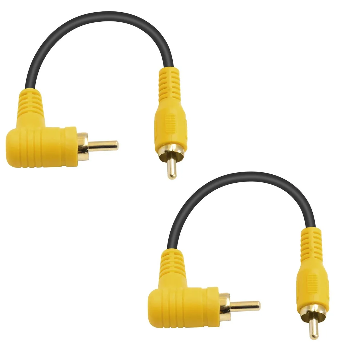 BUCIER BUCIER 90 Degree RCA Male-Female Audio Adapter 15cm 24k Gold 5.1ch 2 Pack — product photo