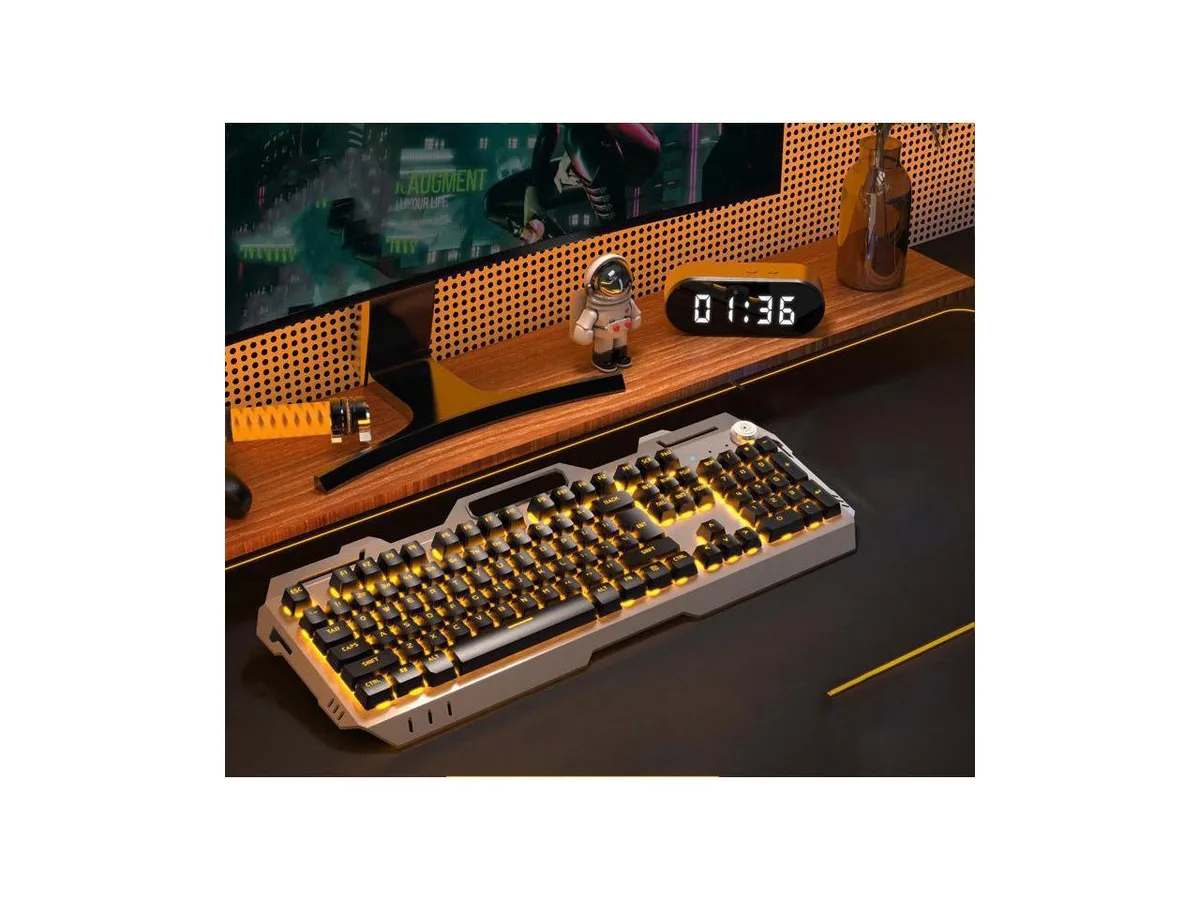 Corn Electronics Corn Electronics Pravix G21 Gaming Keyboard &amp; Mouse Combo 104 Keys 2400 DPI Orange Backlit — product photo