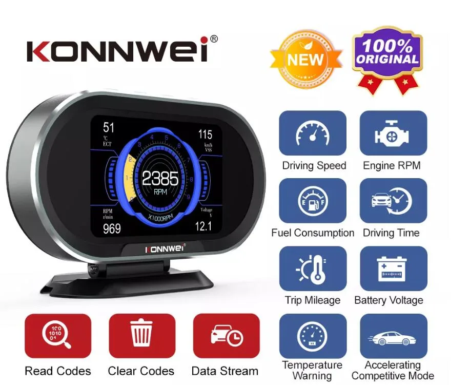 LUOM LUOM KW206 3.5in OBD2 HUD Test Tool — product photo