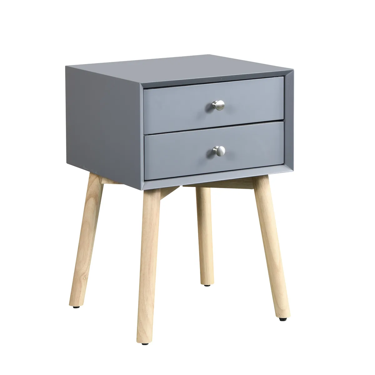 tuphen tuphen Bedroom Set Side Table 2 Drawers Gray 15.7x15.7x24.0 — product photo