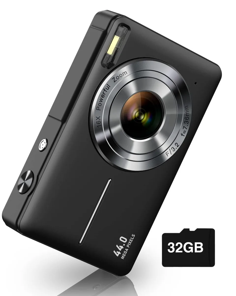  CAMKORY US-DC403L-S 44MP Point &amp; Shoot Camera 16x Zoom Black — product photo