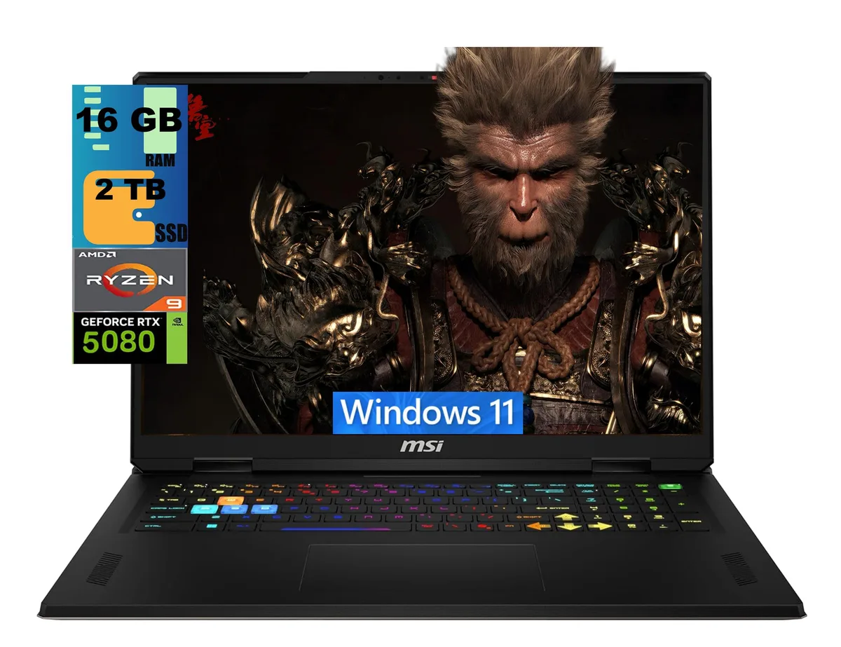 MSI MSI Vector A18 gaming laptop 18" QHD+ 240Hz Ryzen 9 9955HX RTX 5080 16GB 512GB 2 TB — product photo