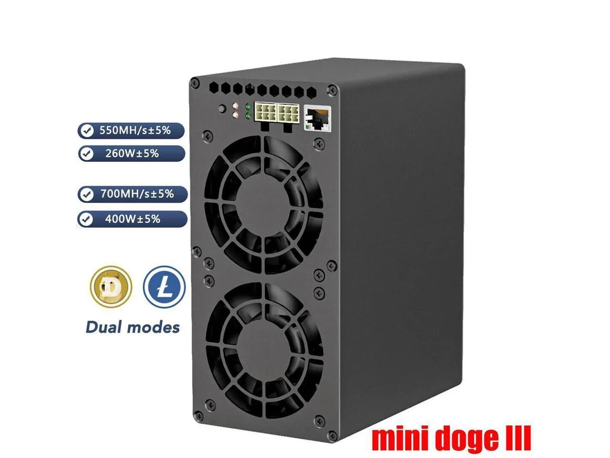 bitmain Bitmain Mini-DOGE III 650 MH/s mining hardware with power supply — product photo